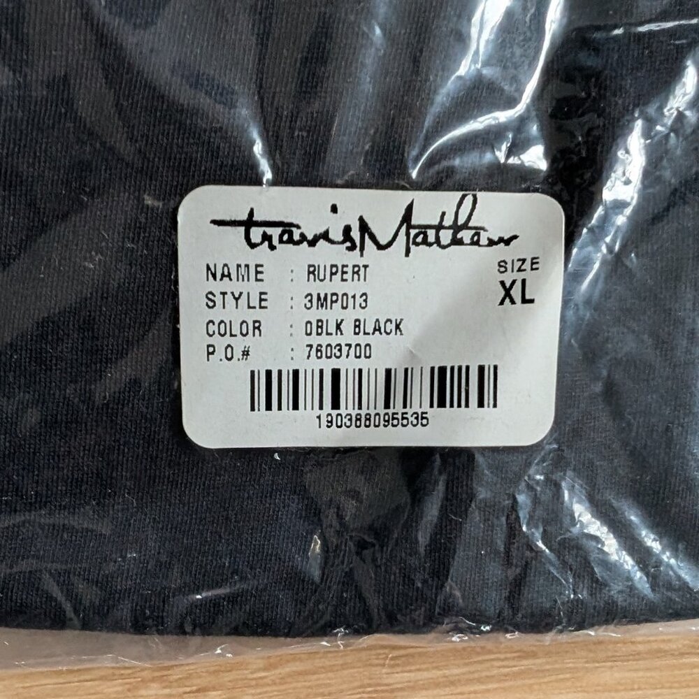 NWT TravisMathew “Rupert” Polo – black with grey collar – XL - Picture 6 of 6